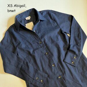 XS Lularoe Abigail shacket, navy blue